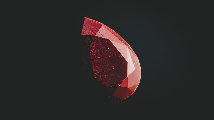 Red Diamond Minimal Forma scura, rosso, minimalista, minimalista, nero minimalista Sfondo HD