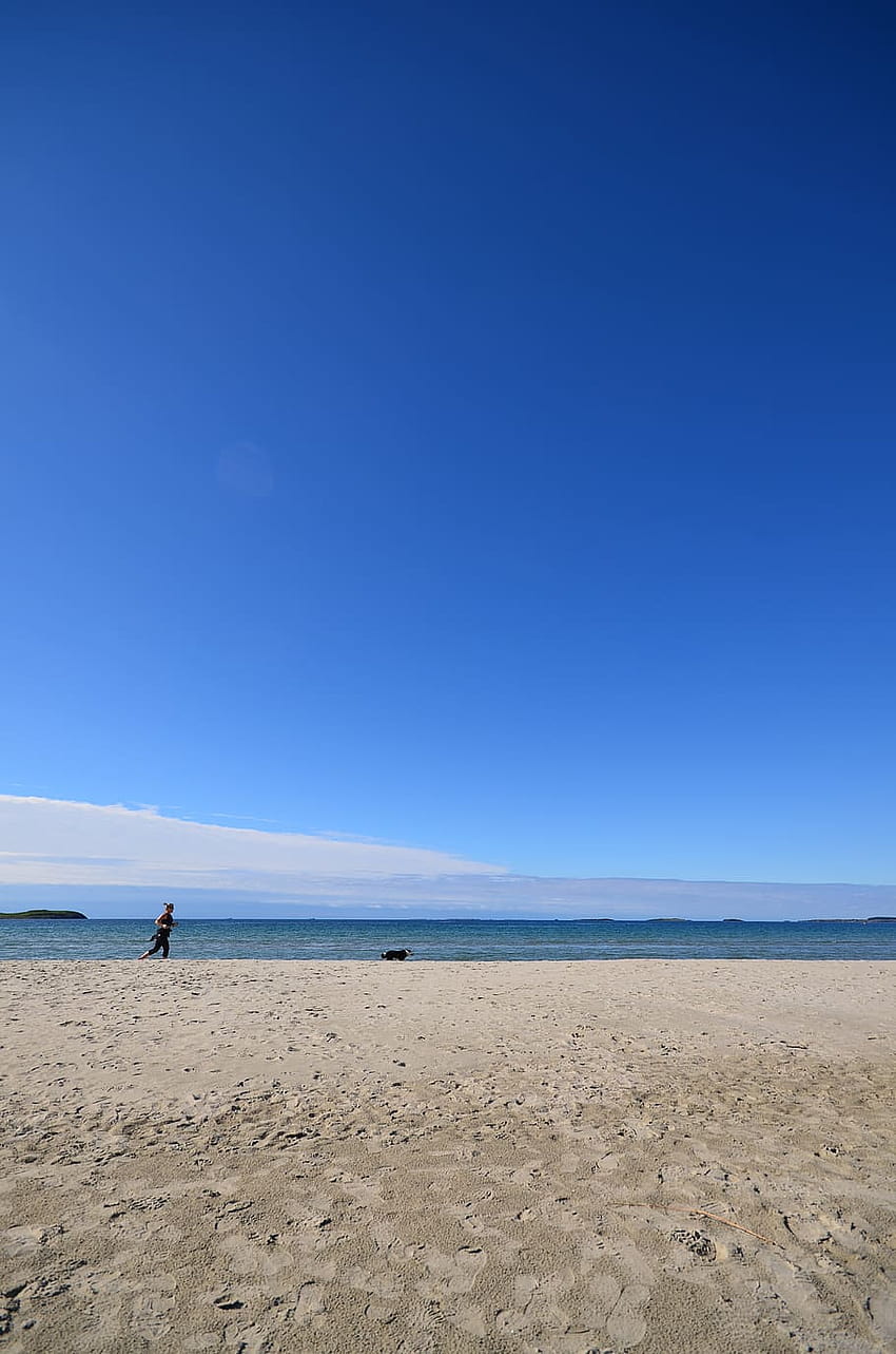 : beach, jogging, solastrand, stavanger, norway, nordic sky HD phone wallpaper