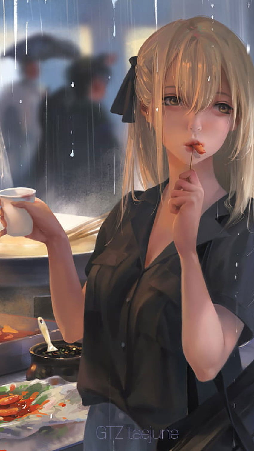 4566675 headphones anime girls original characters blonde open mouth  long hair anime women  Rare Gallery HD Wallpapers