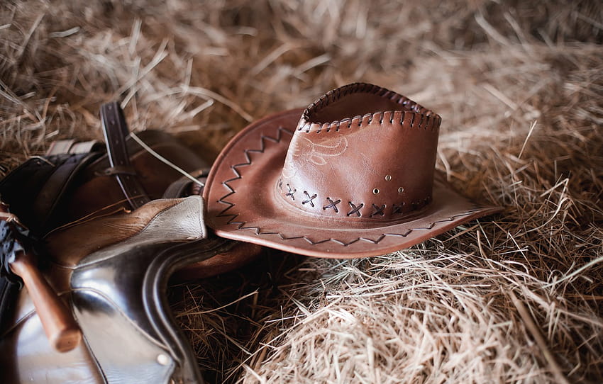 leather, straw, Cowboy hat , section стиль, cowgirl hat HD wallpaper