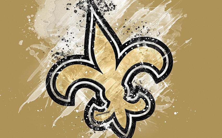 Santos de Nueva Orleans, logotipo, arte grunge, santos de Nueva Orleans 2019 fondo de pantalla