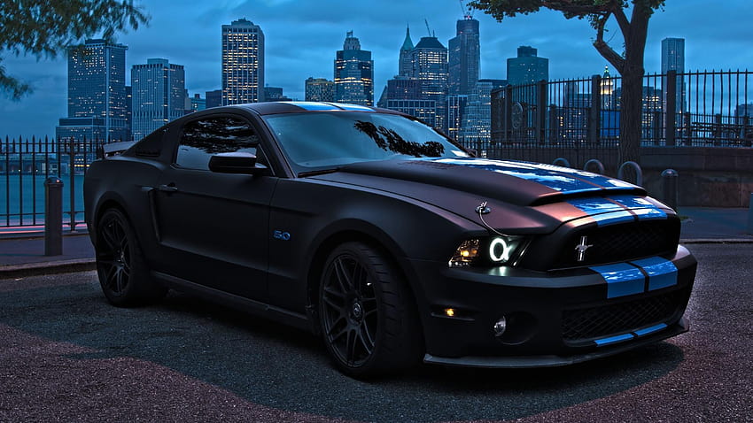 Matte Black Mustang HD wallpaper