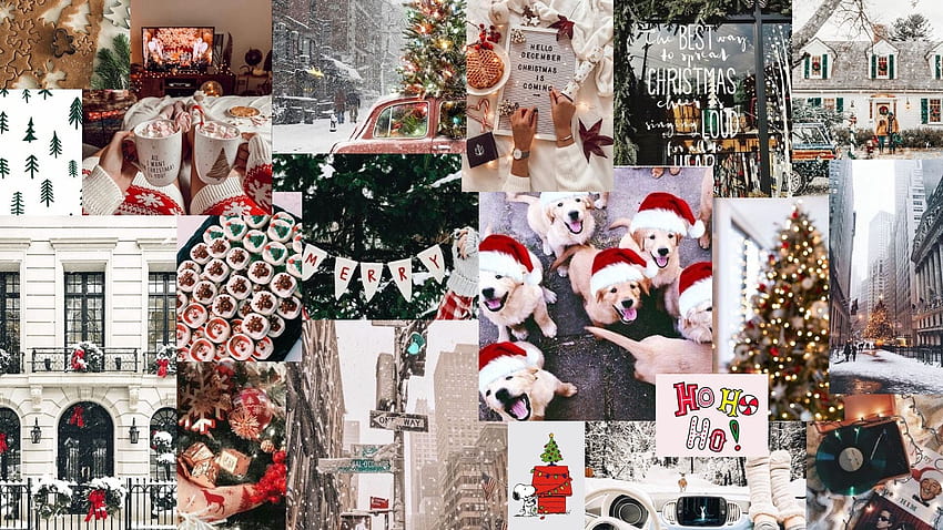 3 Aesthetic Christmas Collage, christmas aesthetic mac HD wallpaper ...
