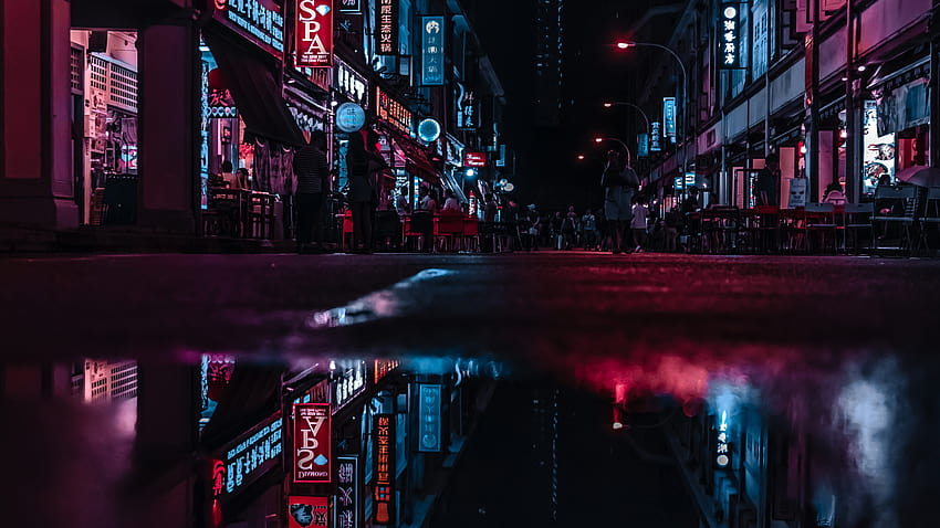 Neon City, neon district HD wallpaper