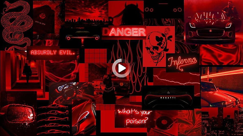 Ordinateur esthétique rouge et noir, pc esthétique rouge Fond d'écran HD