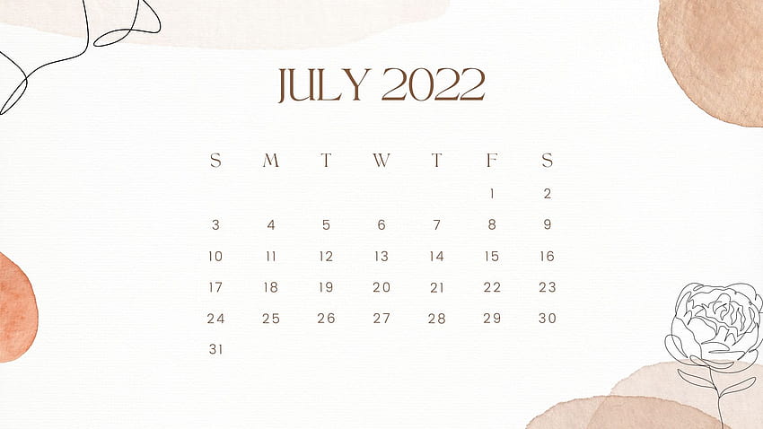 41 Printable July 2022 Calendars: Cute & Minimalist HD wallpaper