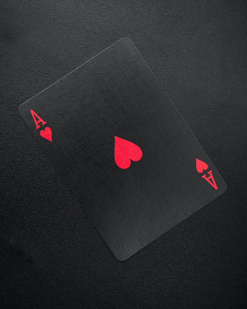Ace of Hearts Card on Black Backgrounds ...pexels, black card HD phone wallpaper