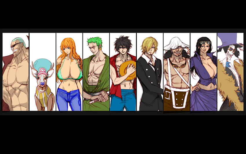 Macaco D. Luffy Nico Robin Roronoa Zoro Vinsmoke Sanji Nami, uma