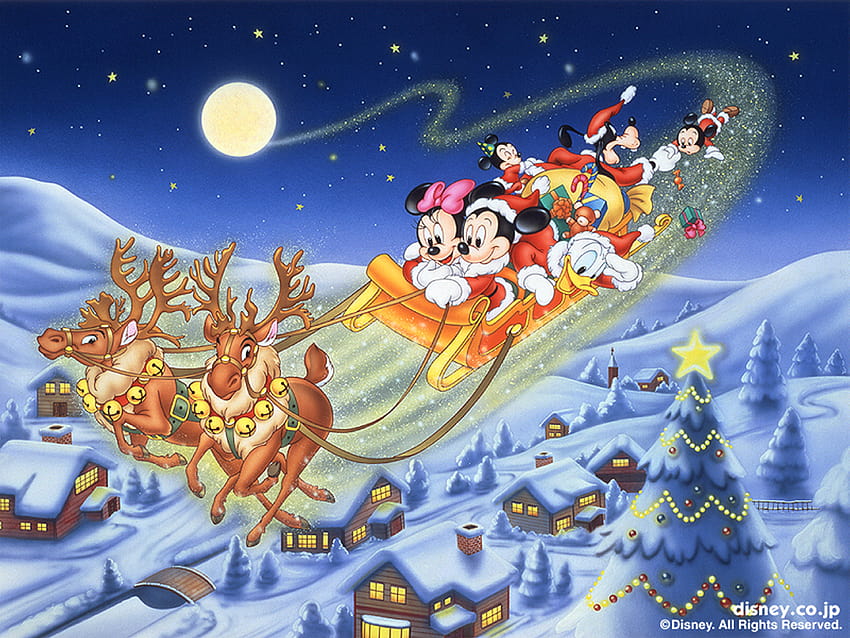 7 Disney Christmas, disney christmas laptop HD wallpaper