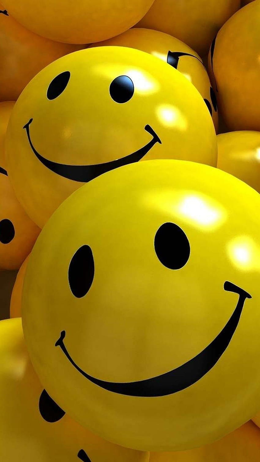 Bolas Sonrisa Amarilla 3D, emoticono para móvil fondo de pantalla del teléfono