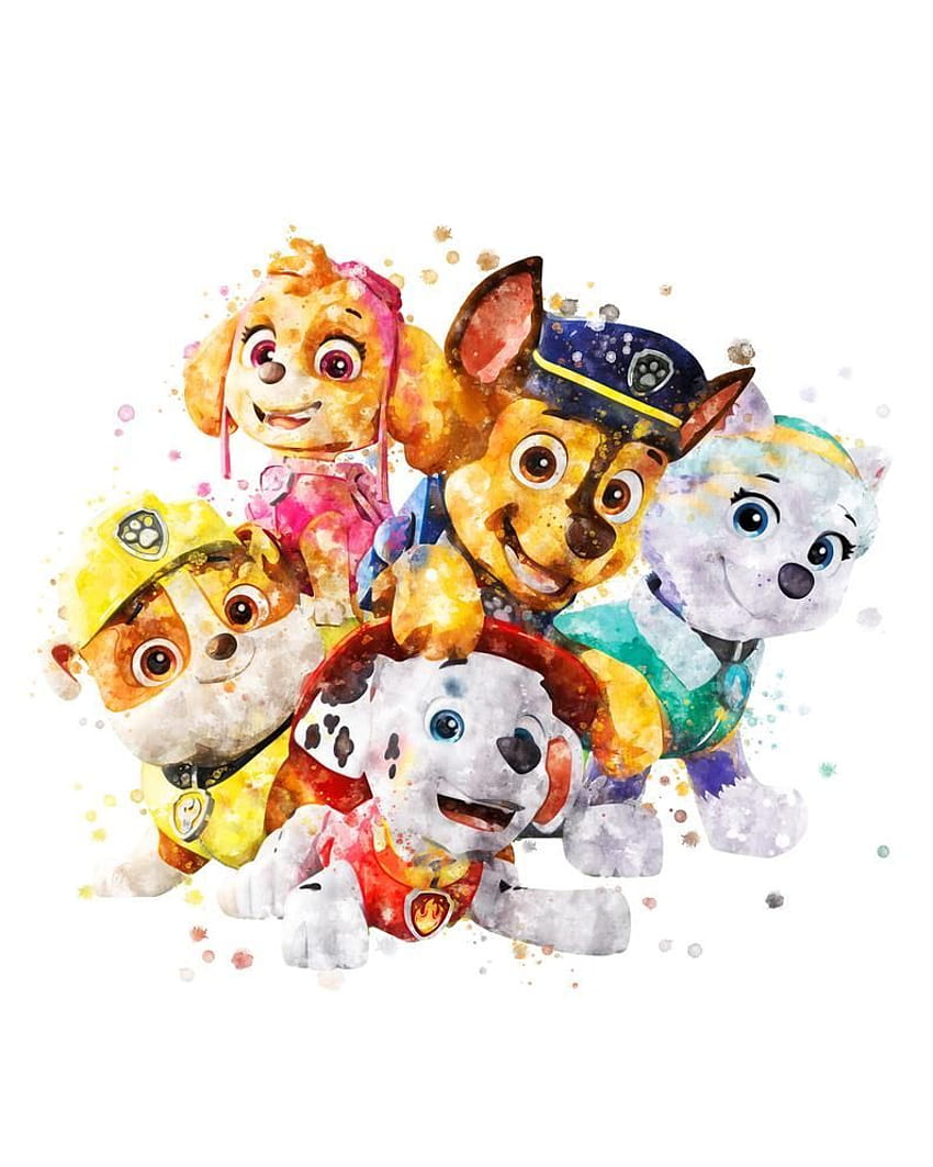 Paw Patrol Pups Printable Painting. Chase, Rubble, Skye, Everest, Marshall painting. For kids, PA…, skye and everest HD phone wallpaper