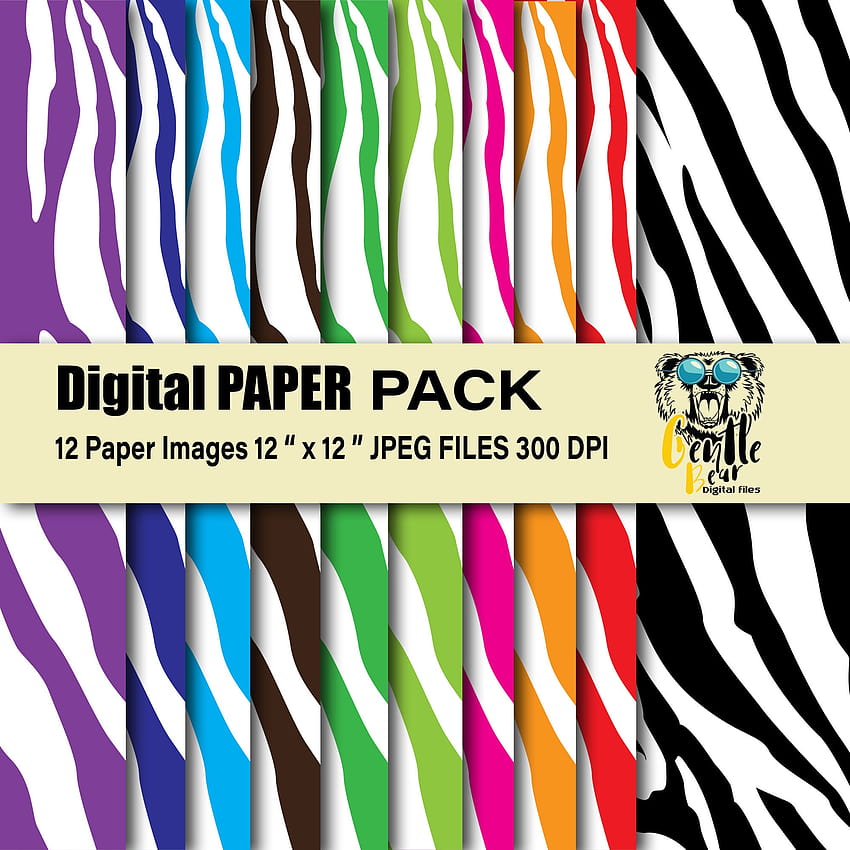 Zebra Print Digital PaperZebra Pattern Backgrounds Colorful HD phone wallpaper