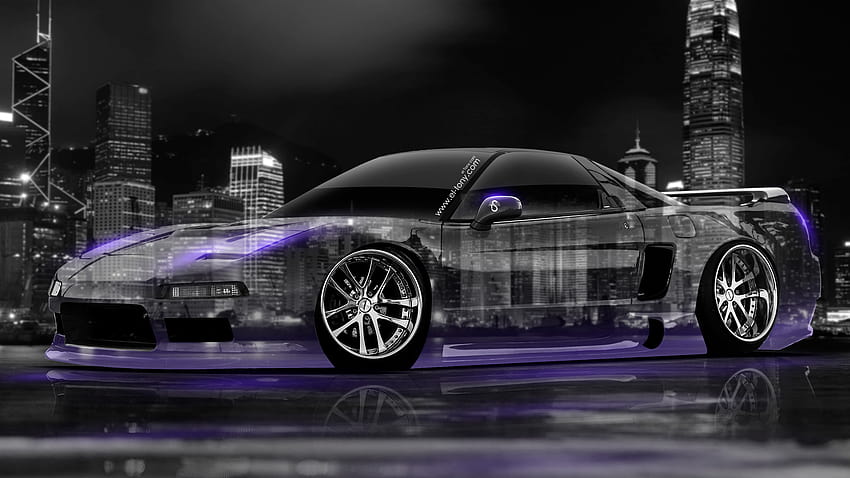 Honda NSX JDM Crystal City Car 2014 Violet Neon design [1920x1080] para su, móvil y tableta, jdm neon fondo de pantalla