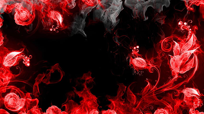7 Black and Red 1920×1080, computer estetico nero e rosso Sfondo HD