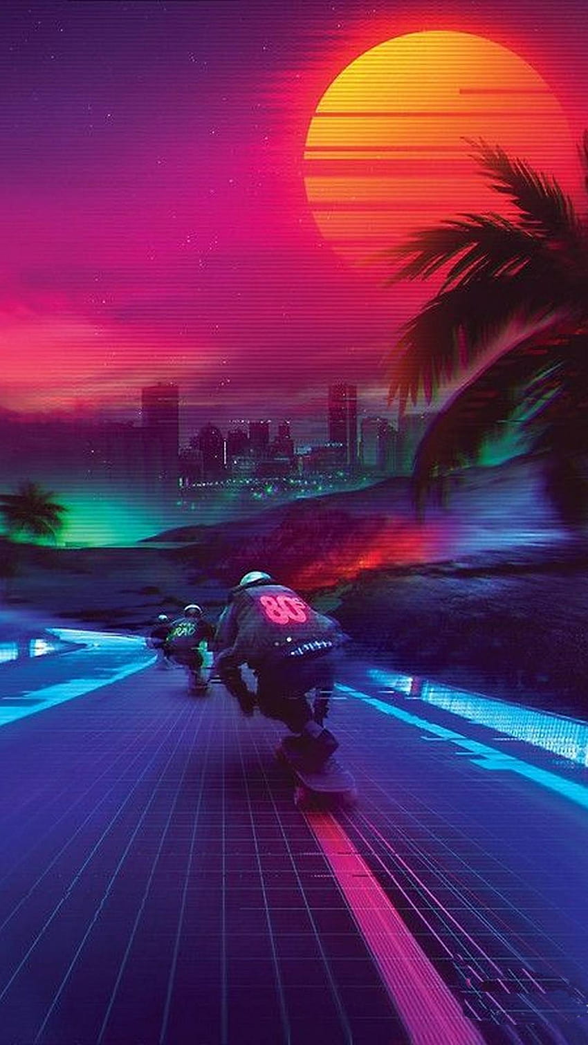 Retro Wave Palm Tree, Palm Tree Vaporwave HD phone wallpaper | Pxfuel