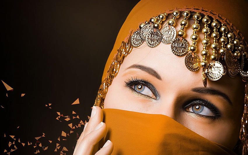 arabic girl ,face,black,eyebrow,blue,beauty, arabian girl HD wallpaper