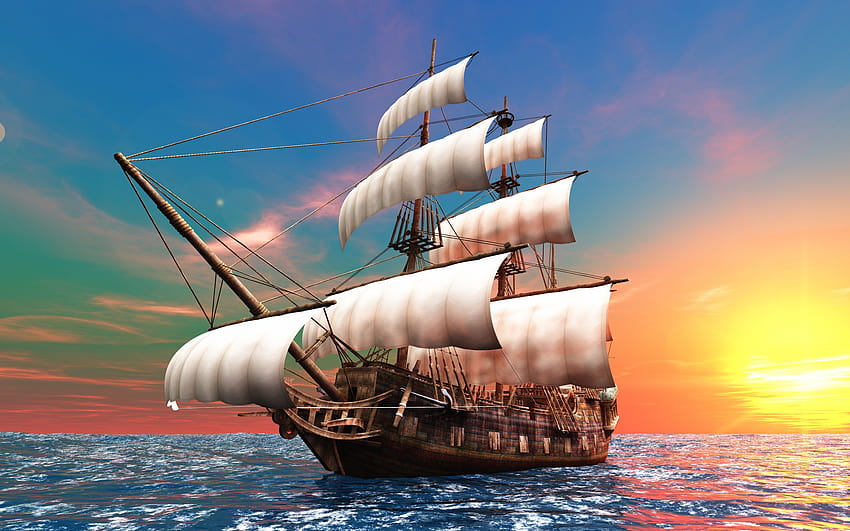 ship ,vehicle,sailing ship,boat,tall ship,caravel HD wallpaper