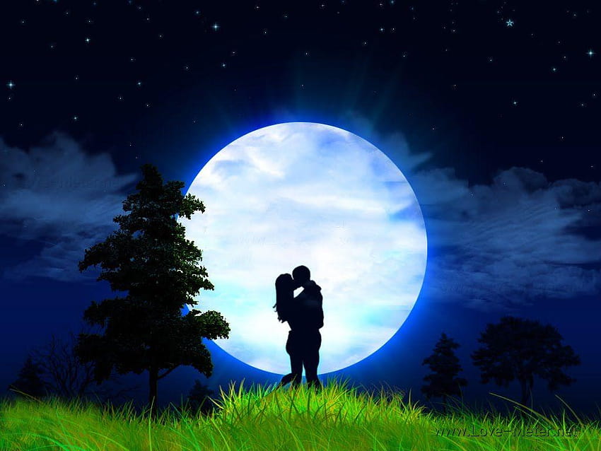 Most Beautiful Full Moon, wonderful romance HD wallpaper