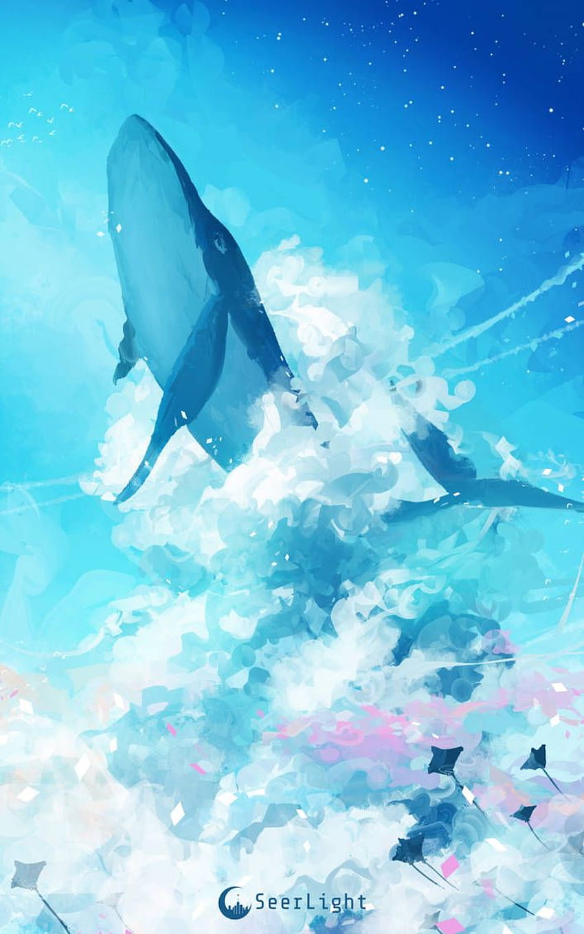 Sky Whale by SeerLight, whale art HD phone wallpaper