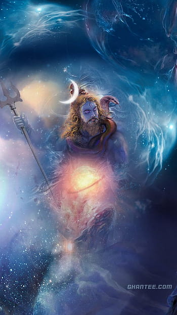 Lord Shiva as Nataraj in Cosmic Galaxy in creative art painting wallpaper   Shiva art Vedic art Pictures of shiva