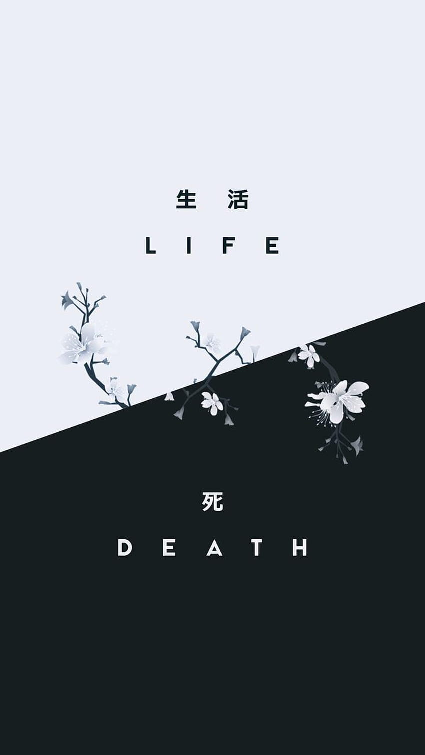 Kanji japonés Life, texto en japonés fondo de pantalla del teléfono