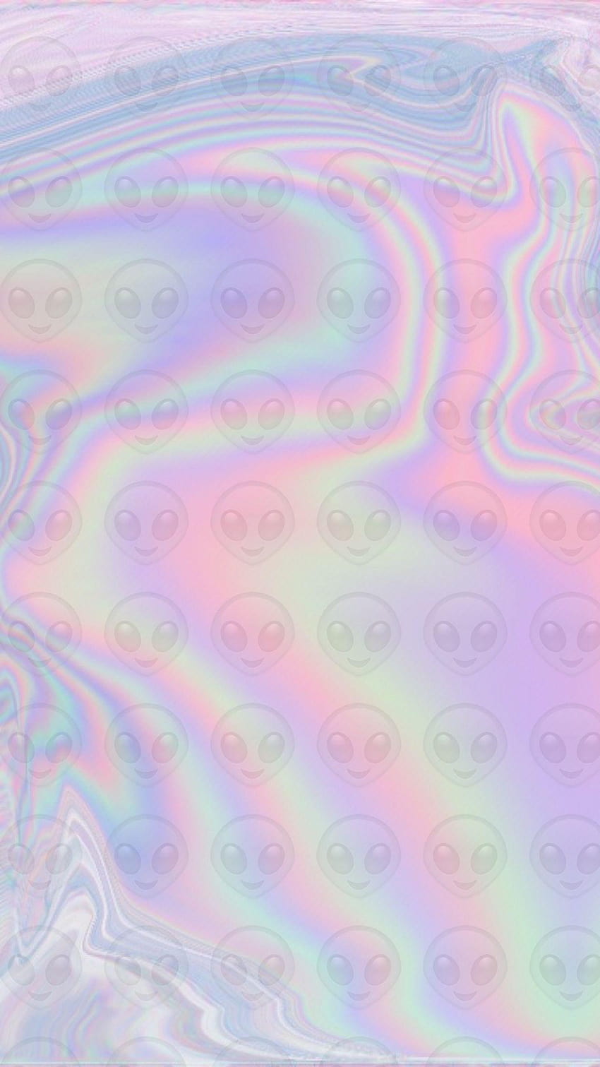 alien, hologram, holograph, holographic, iridescent, emoji HD phone wallpaper