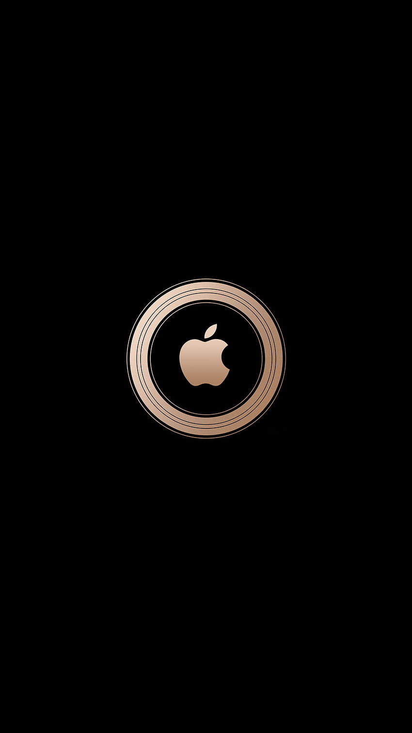 Reúnase alrededor del evento de Apple, logotipo de iPhone dorado fondo de pantalla del teléfono
