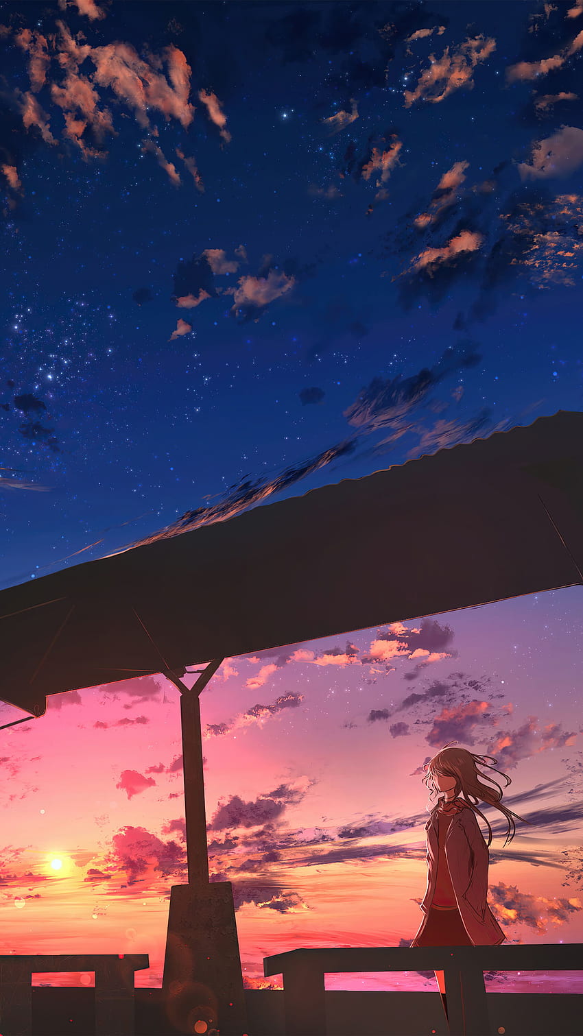 322904 Anime, paisaje, puesta de sol, teléfono, s y puesta de sol vertical fondo de pantalla del teléfono