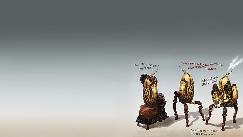 Steampunk Turrets, all for the game HD wallpaper