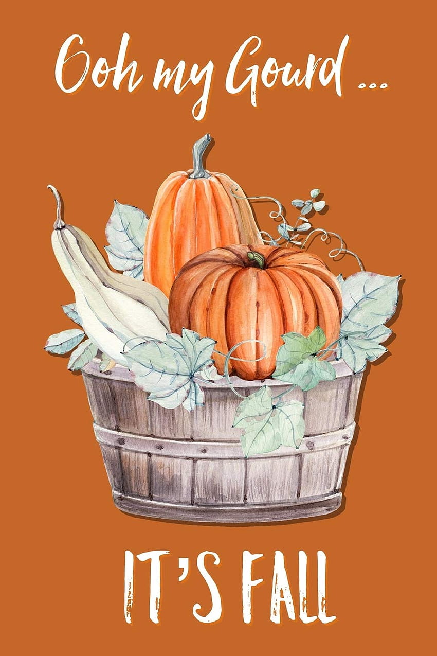 Ooh My Gourd It's Fall: Lined Writing Journal Notebook, есенно писане HD тапет за телефон