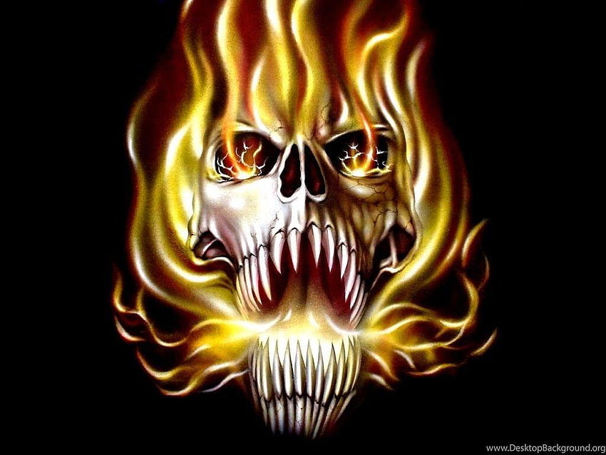 Ghost Tattoo Rider Bike On Fire X Red Skull Veya Önbelleğe Alınmış, Skull Ghost HD duvar kağıdı