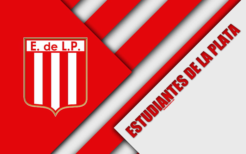 Estudiantes de La Plata, สโมสรฟุตบอลอาร์เจนตินา, การออกแบบวัสดุ, นามธรรมสีขาวแดง, La Plata, อาร์เจนตินา, ฟุตบอล, Superleague อาร์เจนตินา, ดิวิชั่นแรกด้วยความละเอียด 3840x2400 คุณสูง วอลล์เปเปอร์ HD