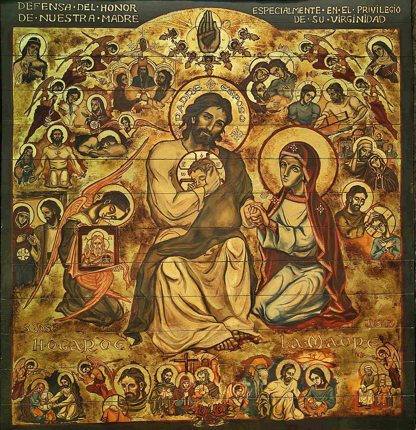 St. Joseph-Ikone, Mutter Maria und San Jose HD-Handy-Hintergrundbild