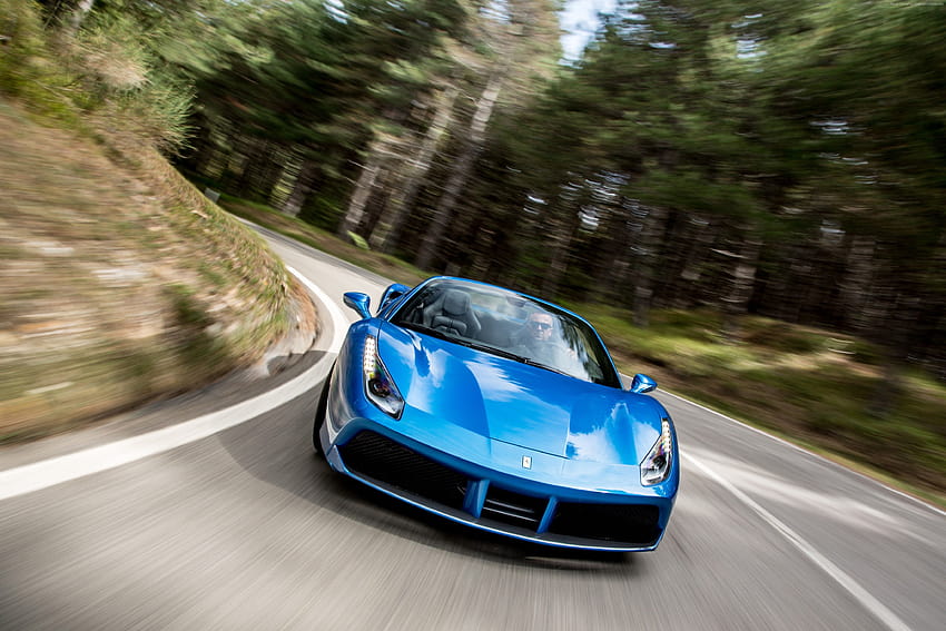 Ferrari 488 Spider, cabriolet, roadster, blue, Cars HD wallpaper