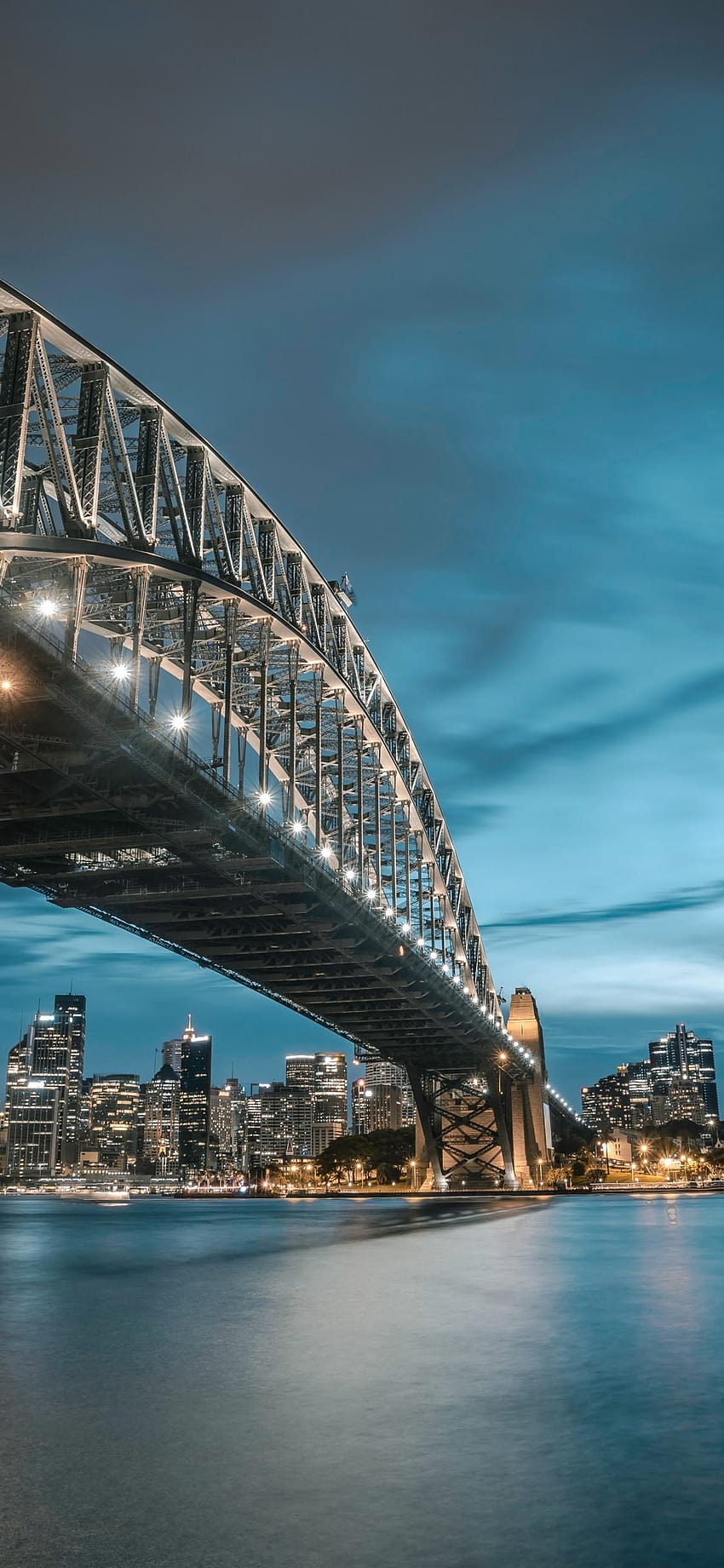 1125x2436 Sidney, Avustralya, Köprü, Ufuk Çizgisi, Gece HD telefon duvar kağıdı