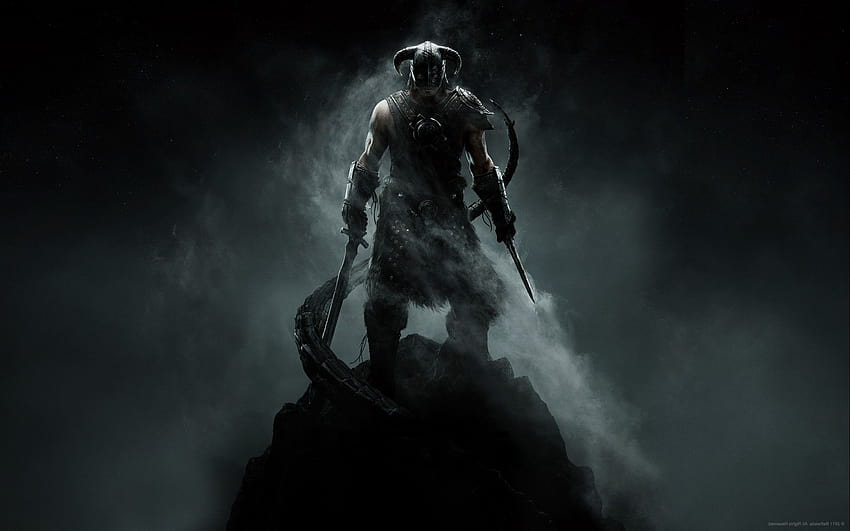 ciemny, Gry wideo, Dragonborn, Dovahkiin, The Elder Scrolls V: Skyrim, Dragon / and Mobile Backgrounds Tapeta HD