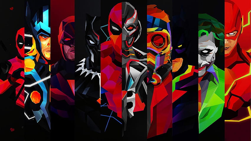 Marvel and DC Comics Characters HD wallpaper