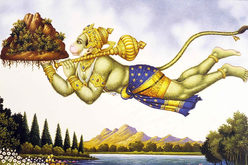 Hanuman voador papel de parede HD