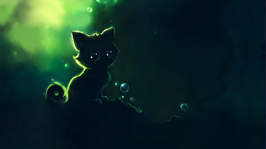 11 Cute Anime Cat, cat night HD wallpaper | Pxfuel