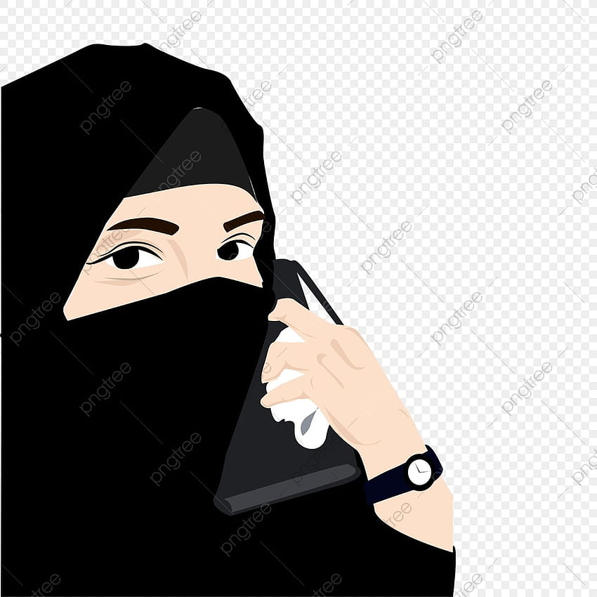 Gadis Hijab Mengenakan Naqab, Hijab, Muslim Muslim, Hijabi PNG dan Vektor dengan Latar Belakang Transparan untuk wallpaper ponsel HD