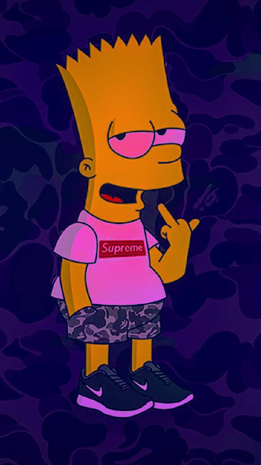 Jari Tengah Bart Simpson, & latar belakang, jari tengah wallpaper ponsel HD