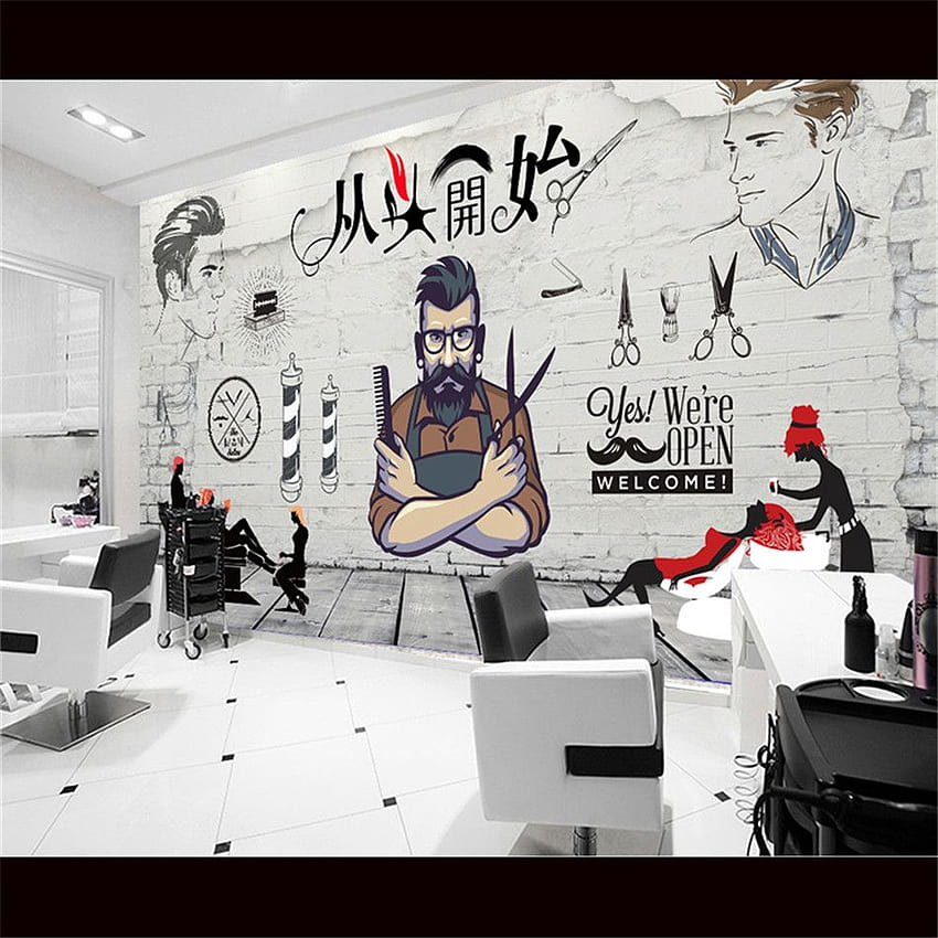 Spersonalizowany Salon Fryzjerski Fryzjerstwo Ścięte Mural ... aliexpress · W magazynie, ręcznie cięte Tapeta na telefon HD