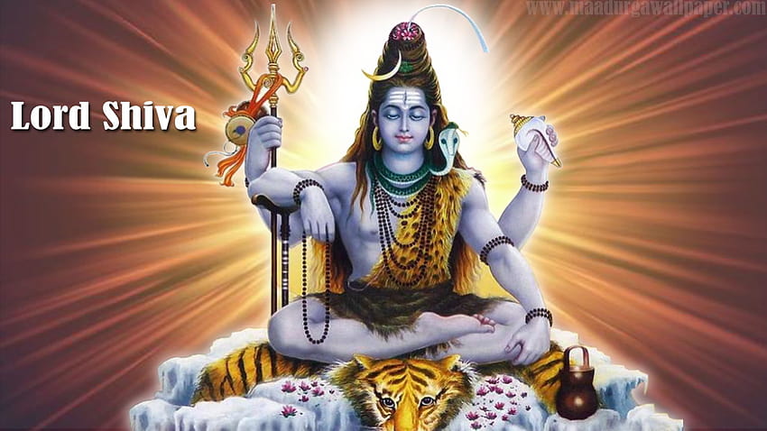 Shiv w pozycji medytacyjnej z efektami świetlnymi, medytacja Shiva Tapeta HD