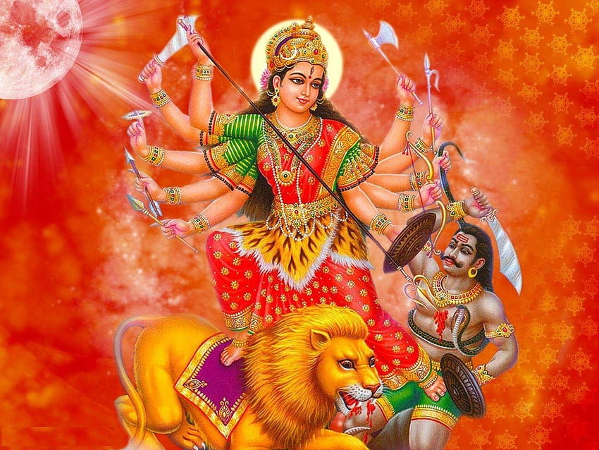 Dio indù Durga Mataji Sfondi, dio 3d dell'indù durga maa Sfondo HD