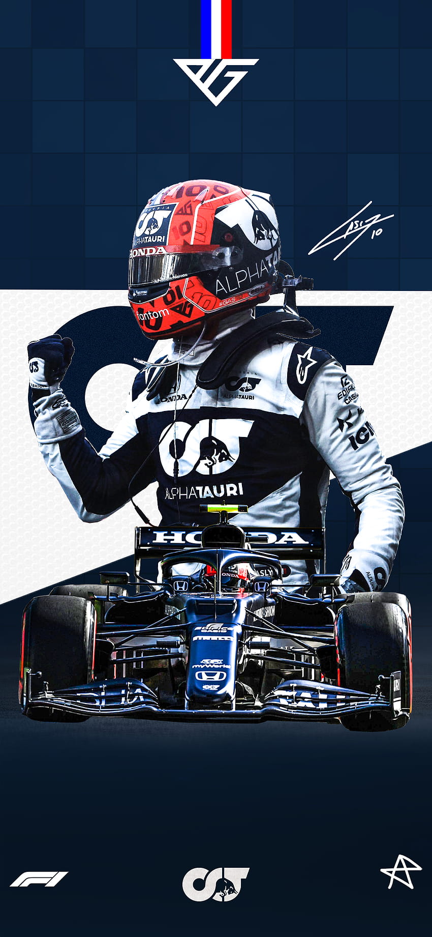 피에르 가슬리 2021 아제르바이잔 그랑프리 . 피에르가 연단에 오른 것을 축하합니다!: Formula1, Piere Gasly 2021 HD 전화 배경 화면