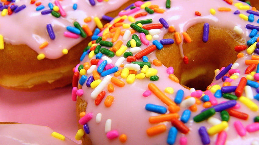 closeup, Donut, Desserts, Sprinkles, Food /, dessert time HD wallpaper