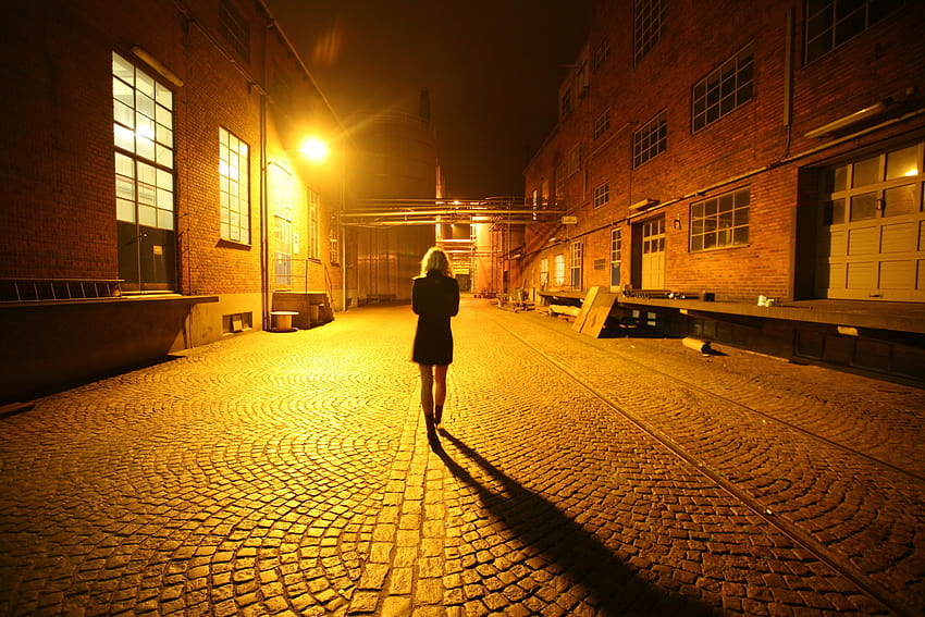 Woman Walking on Street at Night · Stock, couple walking on road HD wallpaper