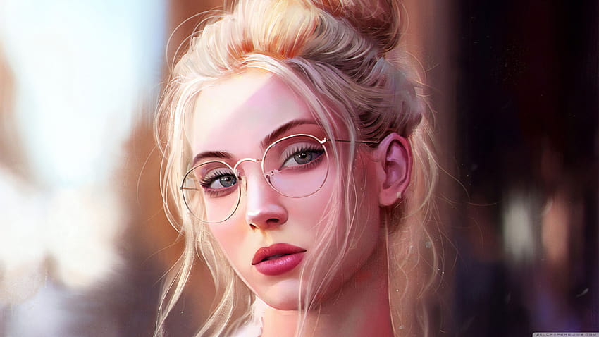 Pretty Girl Blonde Hair Painting Ultra Backgrounds para: & UltraWide & Laptop: Multi Display, Dual Monitor: Tablet: Smartphone fondo de pantalla