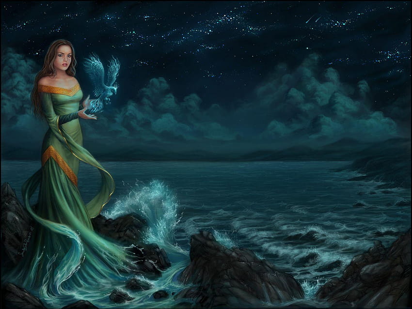 SIRENIA gothic metal heavy fantasy ocean morski nastrój kobiety dziewczyny dziewczyny Tapeta HD