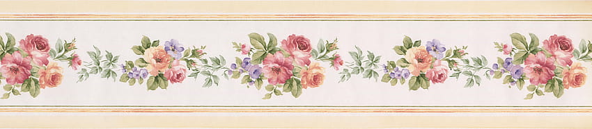Painting Supplies, Tools & Wall Treatments DIY & Tools Roll 15 x 5.25 Red Peach Pink Lilac Flowers White Floral Border Retro Design jonkersailplanes.co.za, border design HD wallpaper